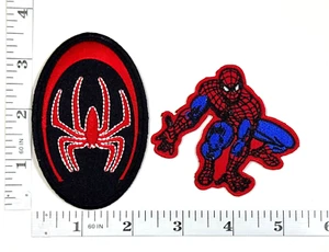 Embroidered 2-Patch Set - Red/Black - Spider-man - Iron-on - Picture 1 of 1