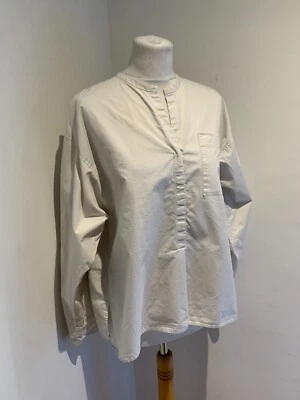 Isabel Marant Blusa Camisa 38 10 12 Clásica Algodón Off White Línea A Foto 1 de 4