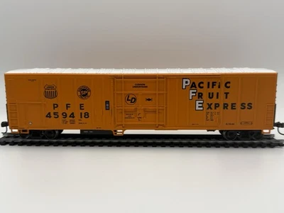 HO InterMountain PFE 57’ Reefer 459418 – KD Couplers Metal Wheels – SP/UP - Image 1 of 4