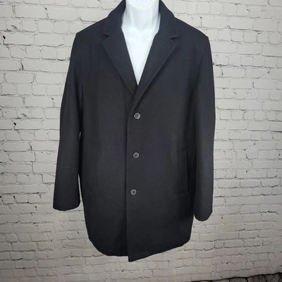 Dockers Black Wool Blend Buttoned Insulated Quilted Liner Over Coat Medium M - Image 1 of 4