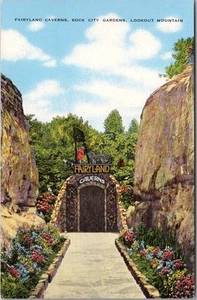 c1940s Chattanooga, Tennessee Postcard "Fairyland Caverns, ROCK CITY GARDENS" - Picture 1 of 2