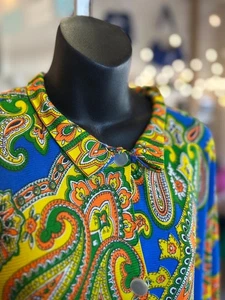 70er Jahre Vintage Groovy Psychedelic Lounge Kaftan Retro - Bild 1 von 9