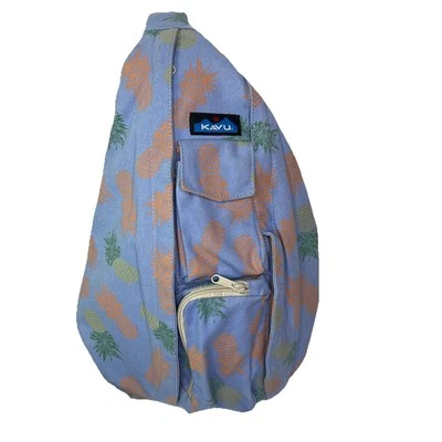 Kavu Rope Bag Canvas Sling Backpack Pineapple Pirouette Pastel Unisex 20x11 - Image 1 of 4