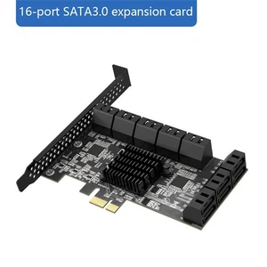 Riser PCIE SATA3.0 PCI-E Adapter 16 Port Interface Expansion Card For  Mining - Picture 1 of 7
