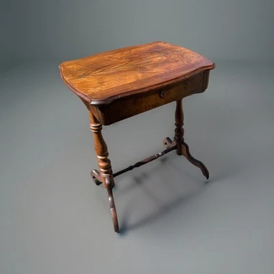 Antique Victorian Walnut & Birch Ladies Desk, C 1860 - Image 1 of 4