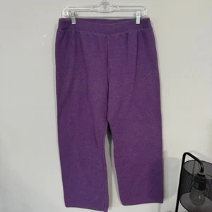 Vintage Hanes Women's Purple Pull On Sweatpants Size Medium NOT Cuffed - Picture 1 of 7