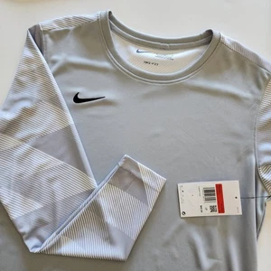 Nike Dri-FIT Maglia Donna Manica Lunga Grigio Allenamento Atletico Large - Foto 1 di 6