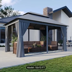 Sonegra 10x13ft Outdoor Gazebo with Heavy-Duty Aluminum Frame - Picture 1 of 7
