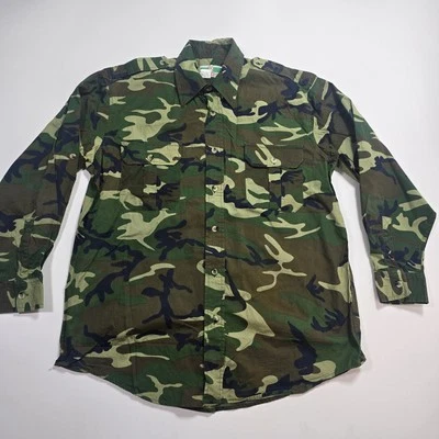 Vintage Game Winner Sportswear Camo Long Sleeve Button Up Shirt Men's L 42-44 - Image 1 of 4