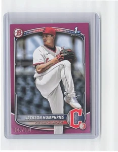 2025 Bowman #BP-11 Jackson Humphries Prospects Fuchsia /299 Guardians 1st SN - Picture 1 of 2