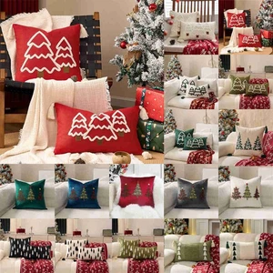 Funda de cojín para árbol de Navidad de EE. UU. Fundas de almohada de invierno Sofá de Navidad Decoración del hogar Borlas - Imagen 1 de 31