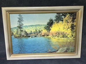 Vintage Mid Century Helmscene No. 89 Light Up Picture Frame 27x19 Vinylite Print - Picture 1 of 12
