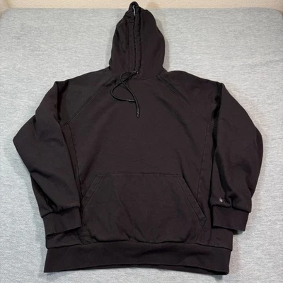 Russell Sudadera con Capucha Hombres M Negro Premium Polar Pullover Canguro Bolsillo Informal Foto 1 de 4