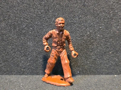 Anillo vaquero soldado juguete vintage mano - MPC plástico marrón años 60 Foto 1 de 3