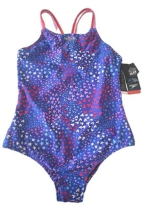 Speedo Eco Flex Girls One Piece sz 16 Swimsuit Hearts/Stars US NWT..msrp $42. - Picture 1 of 7