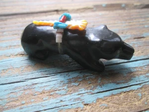 Vintage Indianer Zuni Fetisch Schwarzbär mit Angebot geschnitzt schlau Walela - Bild 1 von 15