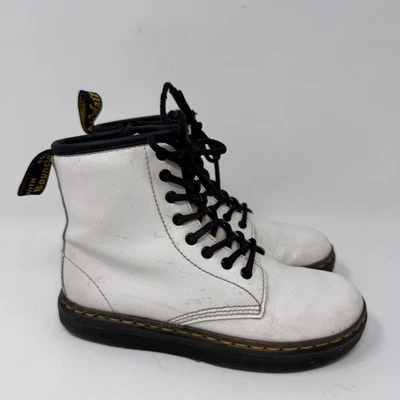 Botas de Combate Dr. Martens Niños Zavala Cuero Blanco - Juvenil Talla 1 Foto 1 de 4