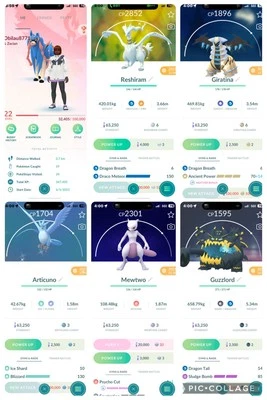 Pokemon Go Iv22| Shiny Giratina| Shiny Articuno| Shiny Reshiram| Mewtwo Darkrai - Image 1 of 3