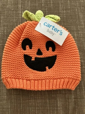 Carter’s Baby 12-24 Months Halloween Pumpkin Knit Hat NWT - Image 1 of 4