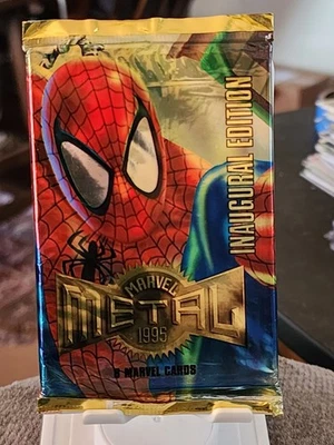 Fleer Marvel 1995 Metal Edición Inaugural Spider-Man Pack Arte NUEVO Sellado de Fábrica Foto 1 de 2
