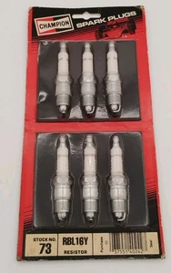 Champion Copper Plus Resistor Spark Plugs RBL16Y, Stock No. 73, Set Of 6 New - Picture 1 of 9