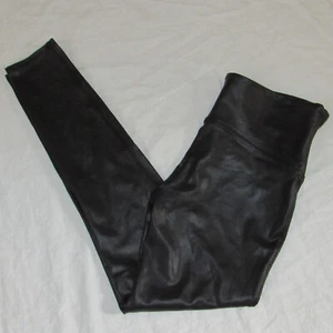 Spanx Faux Leather Leggings sz M High Waist Stretch Shaping Moto Slim Biker 2437 - Picture 1 of 4