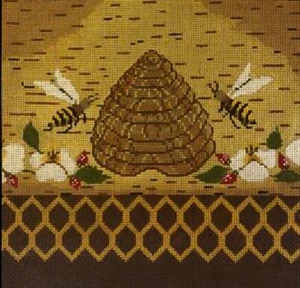 Needlepoint Handpainted Cooper Oaks Bee Hive 10x10 - Picture 1 of 1