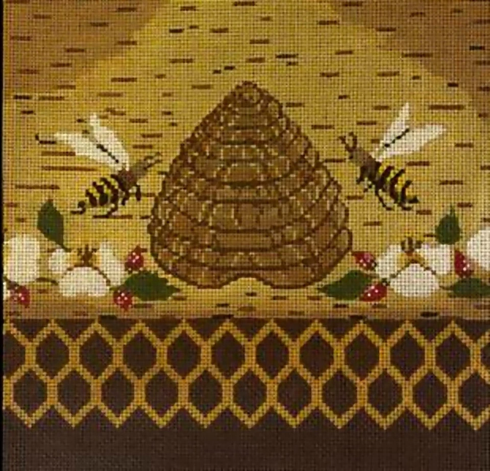 Needlepoint Handpainted Cooper Oaks Bee Hive 10x10 - Image 1 of 1