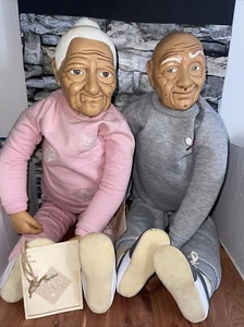 Vintage Billie Peppers Old Woman Grandma and Old Man Grandpa 30” Dolls - Picture 1 of 13
