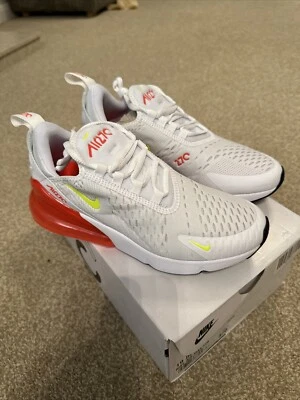 Nike Air Max 270 White Bright Crimson Volt UK4 - Image 1 of 4