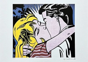ROY LICHTENSTEIN - The Kiss III - signed, numbered edition 10/150, 50x35 cm - Picture 1 of 5