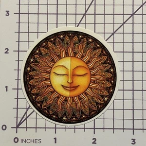 Hippie Sun Smiling Down - Vinyl Decal Sticker Bomb Peace Love Trippy Travel - Picture 1 of 5