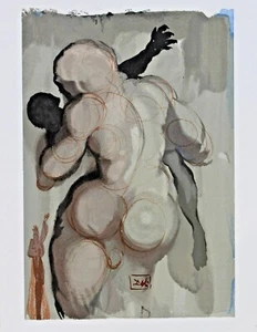 Salvador Dali Original Woodblock Signed Purgatory 6 Divine Comedy  - Bild 1 von 2