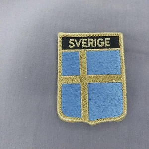 Schweden Sverige Landflagge Emblem Wappen Skirucksack Jacke 3 1/4" Aufnähen Aufnäher - Bild 1 von 2