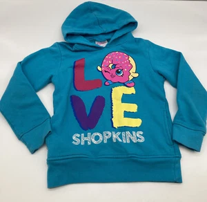 Shopkins Girl’s Hoodie Size 5 Blue Love  - Picture 1 of 11