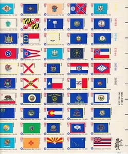 US Sc 1682a MNH. 1976 50 13c Bicentennial Flags, 7 sheets, fresh, bright, VF. - Picture 1 of 2