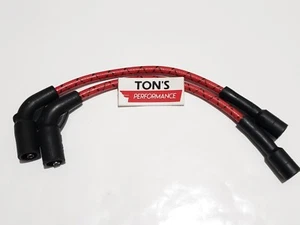Red Black Cloth 8mm Harley 48 72 883 1200 Sportster Coil Relocation wires 07+ - Picture 1 of 6