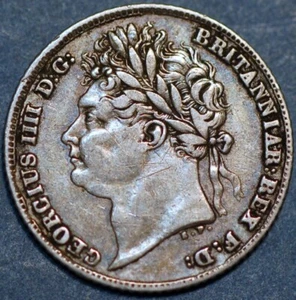 Gran Bretaña 1824 1 chelín George IV Electrik tonificado KM#687 - Imagen 1 de 2