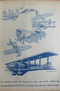5/1926 PUB DUNLOP DELARUE NOUVELLIERE PNEU TYRE AVION AEROPLANE FRENCH AD - Picture 1 of 1