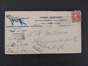 New York: Corning 1918 James Jeremiah Bengal & Tiger Furnaces Advertising Cover - Picture 1 of 2