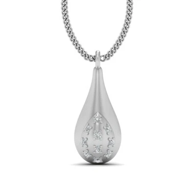 Massiccio 925 Argento Sterling Diamanti Finti Pera Forma Goccia Ciondolo Regalo - Immagine 1 di 4