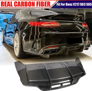 Difusor de parachoques trasero de carbono real para Benz C217 CLASE S500 S550 S63 cupé 2014-17 - Imagen 1 de 13