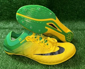 Nike Oregon Ducks Team Issued Zoom Mamba 3 Yellow Track Spike Cleats Size 9 New - Picture 1 of 7