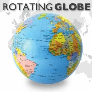 Black Blue World Globe Map Magic Executive Revolving Rotating Desk Toy Gift - Picture 1 of 2