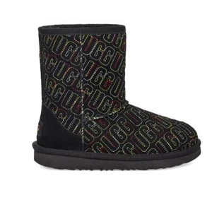 UGG Australia Classic II Graphic Kids Youth Boots 1112383K Black Size 3 NWOB - Picture 1 of 14
