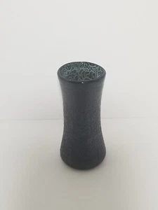 VTG MMCI Handmade ART GLASS VASE Black Textured 6.3” - Picture 1 of 6