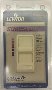 Leviton Decora Single Pole Slide Light Dimmer w/ Preset On/Off Switch (6621-PA) - Picture 1 of 1
