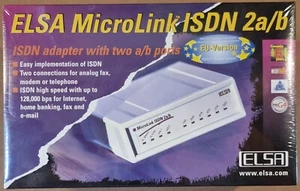ELSA MicroLink ISDN 2a/b Adapter NEU OVP ISDN-Modem 128k RJ11 analog POTS - Bild 1 von 2