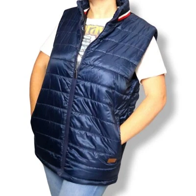 Chaleco acolchado Prodigy Damas M Rave Raver Top Azul Rojo Rayas Nieve Esquí Y2K De colección Foto 1 de 4