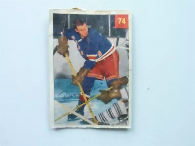 VINTAGE HOCKEY CARD PARKHURST 1954 NEW YORK RANGERS DEAN PRENTICE NO59 - Image 1 of 2